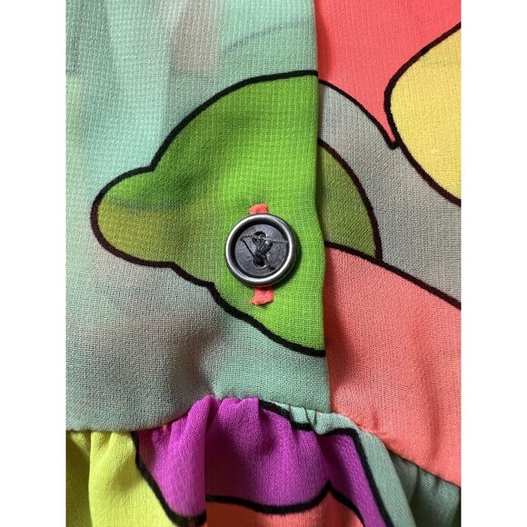 Nanette Lepore Swim Water Cover Up Size XL Retro Hippie Colorful Beach Sheer - Picture 10 of 10